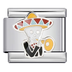 Abalorio Italiano Personalizado con Elementos de Calavera Mexicana, Compatible con Pulseras de Acero Inoxidable de 9mm, para Fabricación de Joyería DIY, Ideal para Regalo - Product Image 2