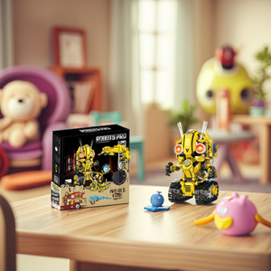 <span class=keywords><strong>Bumblebe</strong></span> guía inteligente luz bloques remotos cinco variantes Robot pantalla inteligente LED Pantalla de cristal líquido modelo de juguete de plástico - Product Image 3