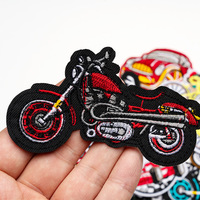 Autocollant en tissu brodé style punk moto, broderie de dessin animé, accessoires de vêtements pour moto de course