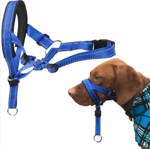 Commercio all'ingrosso No Pull Dog Halter con imbottitura morbida strumento di addestramento per collare per cani capestro per testa di cane sostenibile con cinturino di sicurezza