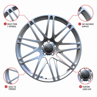 Jantes monobloc forgées de 16 à 24 pouces, finition usinée argentée, multi-rayons, en alliage, 5x112 5x114.3, adaptées aux voitures de sport, berlines et tuning