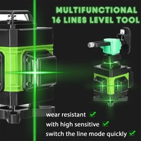 Niveau laser vert rotatif à auto-nivellement 360° certifié FCC/ROHS/CE avec outil de mesure de ligne 4D et de ligne croisée