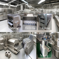 KEYFOOD Nouvelle Ligne de Production Automatique de Biscuits Électrique, Machine à Fabriquer des Biscuits avec Mélangeur de Pâte et Machine d'Emballage, Capacité Élevée