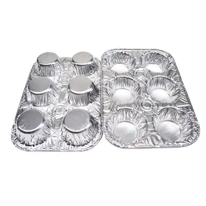 Cangkir foil ukuran kecil Produsen aluminium foil bahan daur ulang aluminium bulat ramekin mini cangkir kue muffin