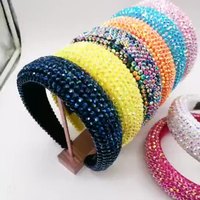 2025 Gros Bandeaux de Tête Luxe Diamant Strass Paillettes pour Femmes, Accessoires Cheveux Cristal de Créateur