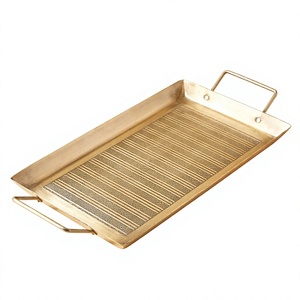 Hotel Metal Serving <b>Trays</b> Customized Light Luxury Silver Stainless Steel Metal <b>Storage</b> <b>Tray</b> Upscale Leather Hotel Service <b>Tray</b> - Product Image 1
