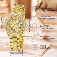 Montre Femme en Alliage Cœur à Quartz avec Strass, Style Romain, Ensemble de Bijoux, Vente en Gros, Cadeau pour Femme