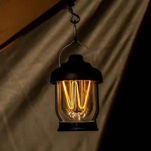 USB 타입 C 충전식 텐트 LED 레트로 캠핑 램프 드 캠핑 라이트 촛불 조명 캠핑 랜턴