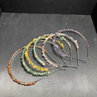 Serre-tête en quartz rose transparent, bijou en cristal d'améthyste, pierres précieuses d'agate et éclats de quartz, idéal pour cadeau - Vente en gros