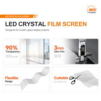 Film LED cristallin P4 P5 P6, écran LED adhésif pour maison intelligente de luxe, fenêtre, film d'art numérique, écran d'affichage