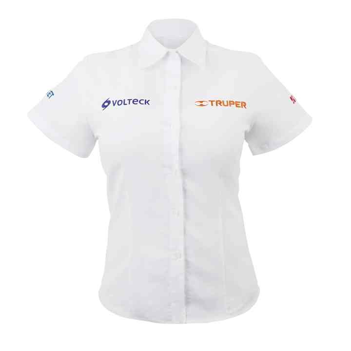 Truper CAM-BCO-DCXXL Women's Short-Sleeved White Workwear Shirt Size XXG