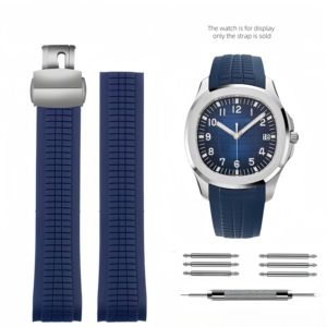 Bracelet de montre en caoutchouc de silicone 21mm remplacement de bracelet de montre pour Patek Aquanaut <span class=keywords><strong>Philippe</strong></span> PP 5164A 5167A - Product Image 2