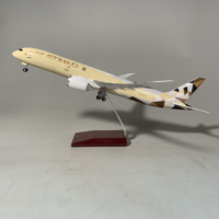 Modèle d'avion en résine ABS LED Boeing 787-9 Etihad Airlines Taille 42cm Échelle 1/150 Avec lumière LED et train d'atterrissage
