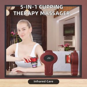 Scpanda Masseur intelligent 5-en-1 pour thérapie par ventouses, avec lumière rouge et bleue, infrarouge, physiothérapie, soulagement ciblé de la douleur et aspiration corporelle - Product Image 2