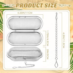 ชุดกรองชาแบบลูกบอลสแตนเลสทรงสี่เหลี่ยมพร้อมที่กดในตัว - Product Image 6