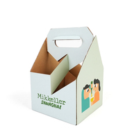 Caja de Vino de Cartón Corrugado Reciclado de Lujo, Personalizable, Autoarmable, con Opciones de Laminado Brillante o Mate, Grabado en Relieve, para Envasado de Alimentos, con Asa