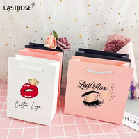 Sac en papier imprimé avec logo de marque pour petites entreprises, sac cadeau de haute qualité pour cils
