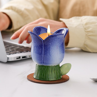 Coupelle Fleur de Campanule Cadeau Créatif en Céramique DIY, Contenant pour Bougie d'Aromathérapie, Bol à Dessert Mignon et Féminin, Boîte en Papier Fabriquée en Chine