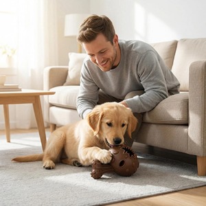Jouet à mâcher interactif personnalisable pour animaux de compagnie, distributeur de friandises en forme de champignon en caoutchouc, pour nettoyer les dents, jouet à mâcher résistant pour chiens agressifs - Product Image 6