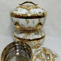 Chauffe-Plats Buffet en Acier Inoxydable avec Pieds Ornés 4L 5L 6L pour Présentation de Plats Chauds lors des Réunions de Ramadan Musulman et des Potluck