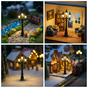 Sáng Tạo Cảnh Trang Trí Giáng Sinh Lightsl 1:12 Búp Bê Nhà Đồ Chơi Mini Đèn Đường Chế Độ Giáng Sinh Đèn Đường - Product Image 5