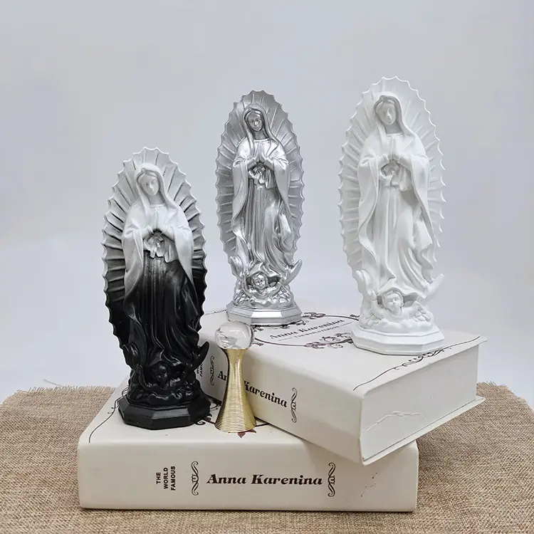Vente en gros de fournitures d'art et d'artisanat en résine Statue en résine de la Vierge Marie catholique pour cadeaux