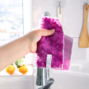 <span class=keywords><strong>Serviette</strong></span> de nettoyage de cuisine double face en fibre de bois <span class=keywords><strong>argent</strong></span>ée pour la vaisselle, sans détergent - Product Image 2