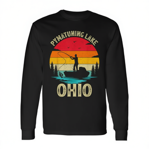 Camiseta de manga larga retro vintage de Pymatuning Lake Ohio Fishing - Product Image 2