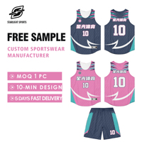 Ensemble de maillots de basket-ball imprimés recto verso, taille plus |   Uniforme réversible personnalisé unisexe pour les équipes et ligues scolaires