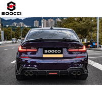 Difusor Trasero de Fibra de Carbono Seca TAKD con Luz LED para BMW Serie 3 320i 330i M340i 2019-2022