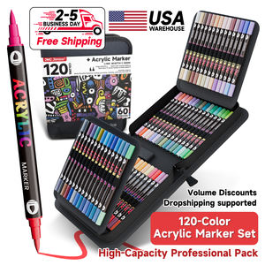 Marqueurs acryliques double pointe double couleur JMC JIMICO, <span class=keywords><strong>120</strong></span> couleurs, pointe pinceau extra douce, stylos à peinture pour projets créatifs DIY, ensemble d'art complet - Product Image 2