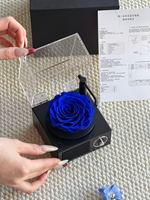 Boîte à musique en acrylique Bluetooth de luxe pour la remise des diplômes, Noël, Thanksgiving, la fête des mères avec des roses préservées