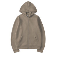 Sweat-shirt à capuche zippé personnalisable avec logo, couleur unie, pour le sport, vente en gros