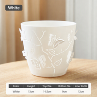 Pot Bunga Sukulen Meja 3D Motif Kupu-kupu Kartun Desain Pastoral PP Self-Watering Anti Karat Bernapas