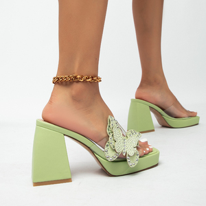 Chaussure Femme New Model Peep Toe Designer Female High <b>Block</b> Heel Chunky for Women - Product Image 3