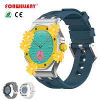 FORWELLENY 15720 Gelang Silikon Model Tali Jam Tangan dengan Pelindung Logam untuk Aksesoris Tali Jam Royal Pop