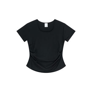 Camiseta de manga corta con hombros rectos para chica picante, verano 2025, cuello cuadrado, Color sólido, cintura ajustada - Product Image 1