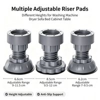 Patins anti-vibration en caoutchouc pour machine à laver, pieds réglables pour l'absorption des chocs et du bruit, protection du sol pour sèche-linge, canapé et pieds de table