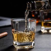 Verre à eau et à whisky en cristal transparent, sans plomb, compatible lave-vaisselle, design moderne, fond épais, base lourde, vente en gros
