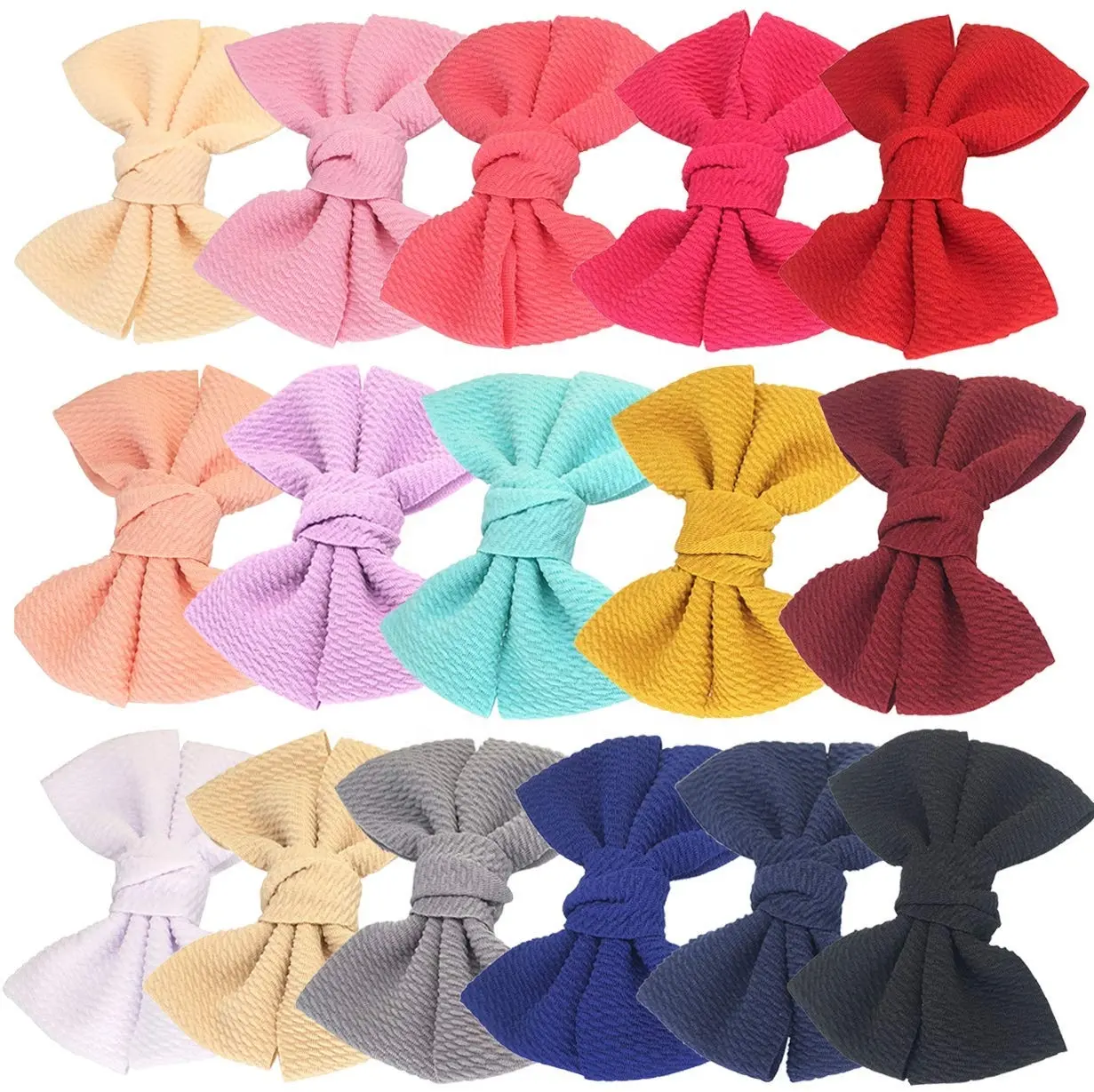 Finestyle bébé fille cheveux arcs Clips tissu arcs pinces à cheveux pour tout-petits filles enfants adolescents dame cheveux accessoires