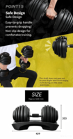 Vente flash : Ensemble d'haltères réglables de 24 kg, haltères pour la musculation