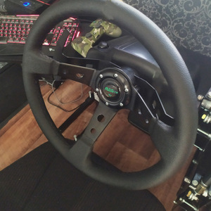 RAS TP <b>Racing</b> Steering <b>Wheel</b> 14 Inch 3 Spoke PU Material For Car Modification And <b>Racing</b> Games - Product Image 4