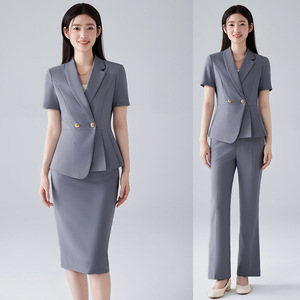 Women's Summer Thin Short Sleeve Professional Suit Set For Office <b>Work</b> Commuting - Product Image 1