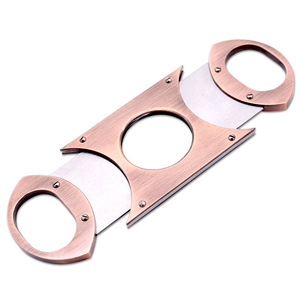 Mini Portable Stainless Steel Cigar Cutter Double Blade Bar Shape Rose Gold Color Cigar Accessories - Product Image 1