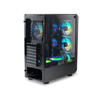 Gabinete de PC ATX de Torre Completa MANMU OEM, Aleación de Aluminio y Acero, Panel Lateral Negro con Ventana, Compatible con PC de Escritorio ATX/MicroATX/ITX