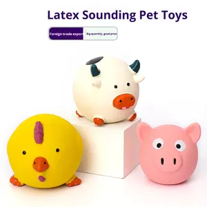 Toptan çevre dostu sevimli karikatür hayvan şeklinde lateks köpek oyuncaklar, Pet çiğnemek oyuncaklar ve gıcırtılı oyuncaklar - Product Image 2