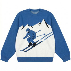 Fabricant de pulls tricotés sur mesure, pull en tricot jacquard à col rond, pull décontracté en coton, streetwear, pull tricoté pour homme - Product Image 3