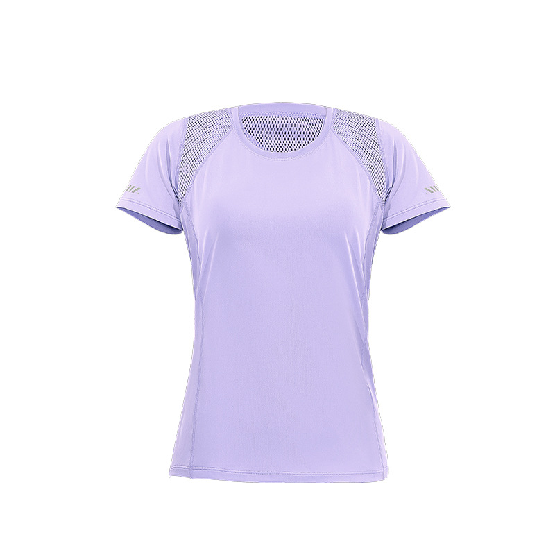 Aoyema Yoga Clothes Sports T-shirt Breathable Fitness Clothes Running Fast Drying Clothes Round Neck Slim Fit Short Sleeve