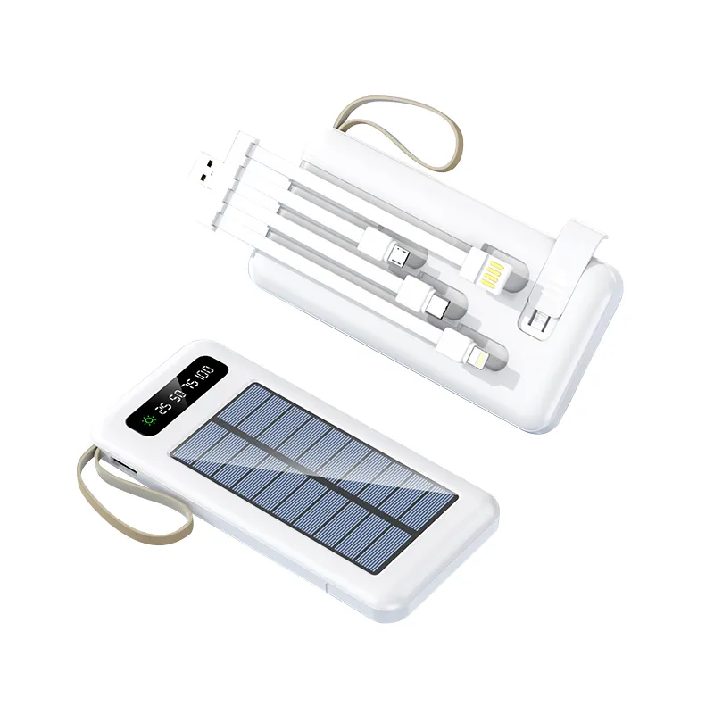 2022 cell phone Solar Power Bank 10000mah 20000mah Power Banks Portable Charger LED External Battery PowerBank