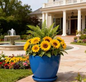 Набор разноцветных глянцевых конусных цветочных горшков из полипропилена с поддонами, прочные, легкие, с дренажными отверстиями, для использования в помещении и на улице - Product Image 2